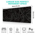 1Pcs Gaming Mouse Pad Large Keyboard Pad 31.5 x 11.8in Topographic Mouse Pad Black and White Mouse Pad for Keyboard with Anti-Sl. 