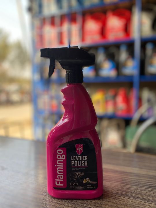 Flamingo Leather Polish With High Gloss Shine, Jasmine Flavour, 500ml