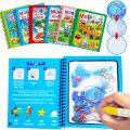 Magic Water Coloring Book for Kids Reusable Magic Water Quick Dry Book Water Coloring Book Doodle with Magic Pen Painting Board for Children Education Drawing Pad (Random Design) , Homeducts 01. 