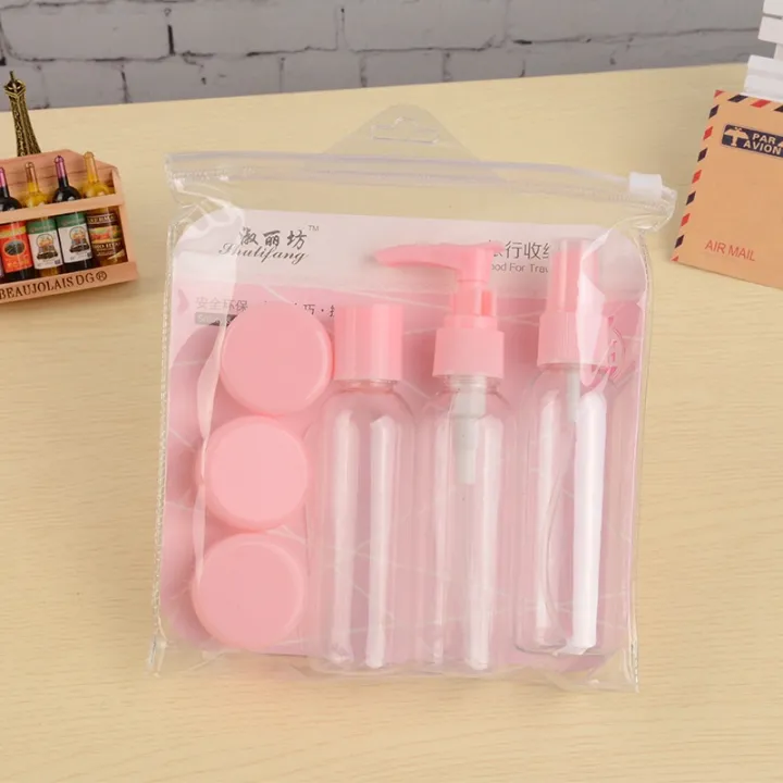 6pcs%20Makeup%20Travel%20Plastic%20Cosmetic%20Transparent%20Bottle%20Set%20Spray%20Cream%20Refillable%20Lotion%20Jar%20Storage%20Portable%20Zipper%20Wash%20Bag%20PVC%20Box%20-%20Image%202