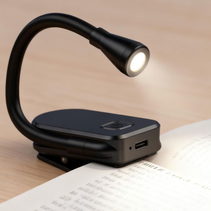 LED Book Light, USB-C Rechargeable Reading Light for Books, 3 Color ...