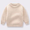 2024 Autumn Newborn Baby Girl Boy Knitted Sweater Long Sleeve Winter Sweater Solid Loose Pullover Casual Tops 3M-6Y Kids Clothes. 