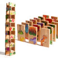 Wooden Dinosaur Domino Matching Memory Chess Multifunctional Puzzle Desktop Game Educational Toy For Parent-Child Interaction. 