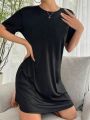 Simple And Fashionable Ladies' Home Wear Pajamas Suitable For Home Use Skirt Breathable Half-Length Short Dres.