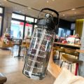 2 Liters Straw Plastic Water Bottle Large Portable Travel Bottle Sports Fitness Cup High Value Big Fat Cup Adult Universal.