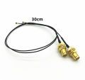 External Antenna Set 6DBi RP-SMA With MHF4 Extension Cable 2.4GHz 5GHz Dual Band For M.2 WiFi Card.