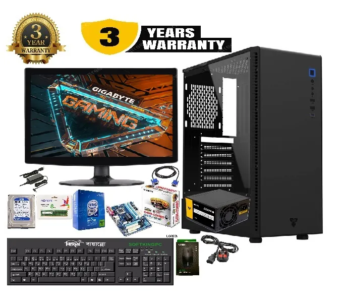 Full New Desktop Core 2 Duo Processor RAM 8GB DDR3 Main Board : Intel/Asus/Gigabyte/Asonic G41 HDD 250 GB 'Monitor 17 Inch' keyboard mouse.