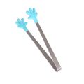 Mini Tong Silicone Hand Shape Food Tongs Stainless Steel Kitchen Tongs for Serving Food Ice Cube Fruits Sugar Barbecue BBQ.