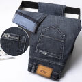 2024 Spring and Summer Thin Men's Light Blue Jeans Classic Style Business Fashion Stretch Fabric Straight Pants Male Brand. 
