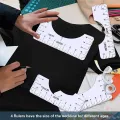 4 Pcs T Shirt Alignment Ruler Transparent Acrylic Alignment Graphics Ruler for Clothes Front Back Measurement Sewing Guide Tool. 
