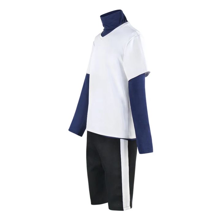 Hunter%20x%20Hunter%20Killua%20Zoldyck%20Cosplay%20Costume%20Number%2099%20Badge%20Halloween%20Christmas%20Party%20Cosplay%20Suit%20Shirt%20Short%20White%20Wig%20-%20Image%202