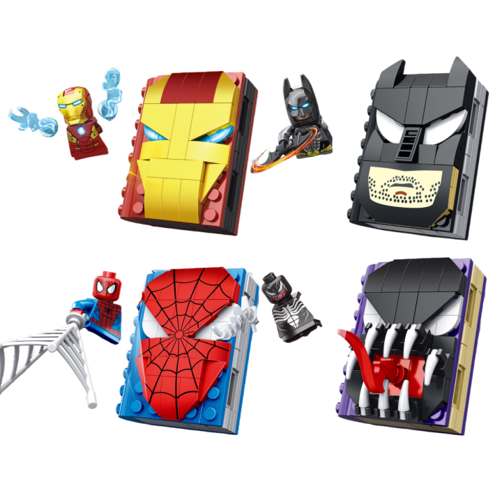 Blind box Mini Marvel Building Blocks Figures Big Goblin Spiderman Iron ...