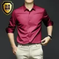 Men's White Shirt Long Sleeve Non iron Business Dress Slim Fit Korean Version Professional Work White Casual Men's Suit Shirt. 