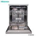HISENSE H15DSS - 15 Place Settings Free Standing Dish Washer With LED Display Control Panel & Duel Zone Wash (Silver). 