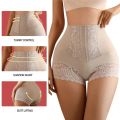 Women Seamless High Waist Tummy Control Shorts Panties with Lace Trim Flat Belly Shaping Slimming Underwear Butt Lifter Boyshort.
