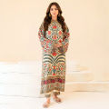 Printed Charmeuse Silk/Kaftan 2 Piece Unstitched Suit FFK-RIAN - Party Wear. 