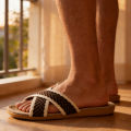 Summer Men Slippers Lightweight Indoor Home Slippers Antislip Bedroom Shoes Soft Bottom Flat Sandals Fashion Linen Slippers. 