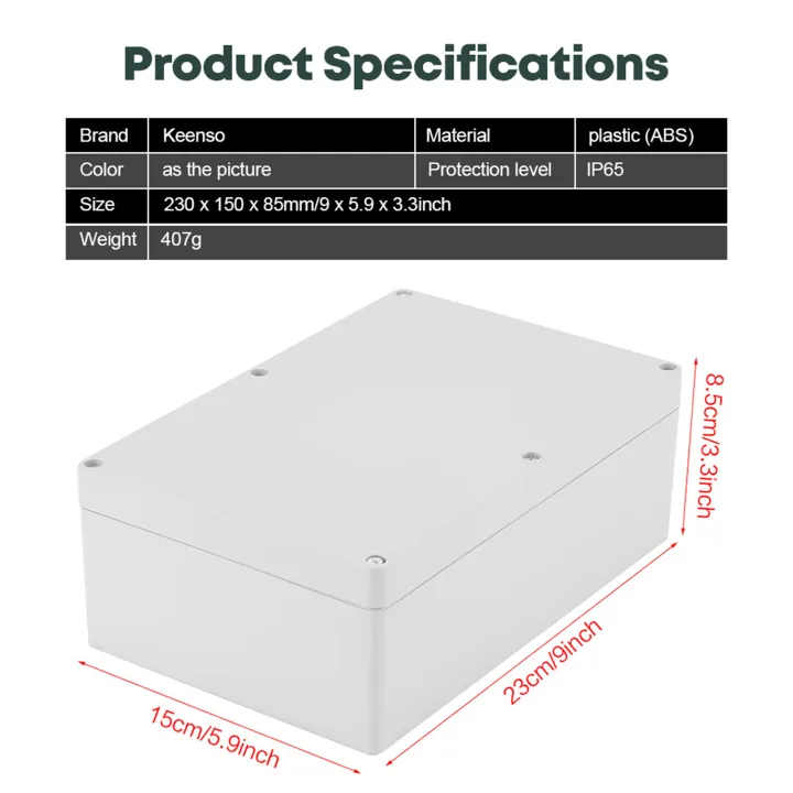 230x150x85mm%20Wiring%20Junction%20Box%20Water%20resistant%20White%20Plastic%20Enclosure%20Project%20Case%20DIY%20Junction%20Box%20IP65%20Waterproof%20-%20Image%206