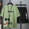 Men's T-shirt Set Casual T Shirt Tee Beach Shorts Clothing Suit for Men Summer Sports and Leisure Tops Clothes Suits for Men. 