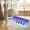 JUSTLANG Weekly 14 Grids 7 Days Pill Box Portable Travel  Cases Organizer Pill Container Storage Tablets Vitamin Medicine. 