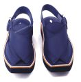 Premium Blue Matte Leather Kaptaan Chappal / Khan chappal / Sandal. 
