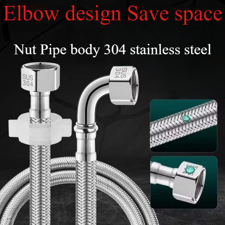90° with A Bend Pipe Pipe Toilet Inlet Pipe 304 Stainless Steel Woven ...