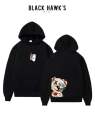 BLACK HAWK’S WEAR NEW TRENDY WINTER COLLECTION PREMIUM QUALITY FRONT BACK CUP AND BEAR PRINTED HOODIES FOR MENS ANS BOYS. 