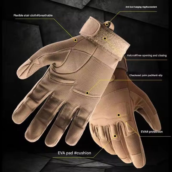 Spring%20Autumn%20Tactical%20Gloves%20Men's%20%20Shell%20Protection%20Thickened%20All%20Finger%20Touch%20Screen%20Outdoor%20Riding%20Cold%20Protection%20-%20Image%202