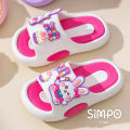 Cute Bunny Children's Home Slippers Girls' Summer Footwear Beach Sandals For Kids Thick Sole Soft Non-slip Home Bathroom Shoes. 