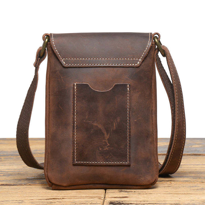Genuine%20Leather%20Retro%20Sling%20Crossbody%20Bags%20Men%20Phone%20Key%20Organizer%20Bag%20Wallet%20Men's%20Flip%20Magnetic%20Buckle%20Shoulder%20Bag%20-%20Image%202