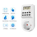 TM03 Digital Timer Switch Outlet Electronic Kitchen Timer Outlet 12/24 Hour Cycle Programmable Timer Outlet Time Setting. 