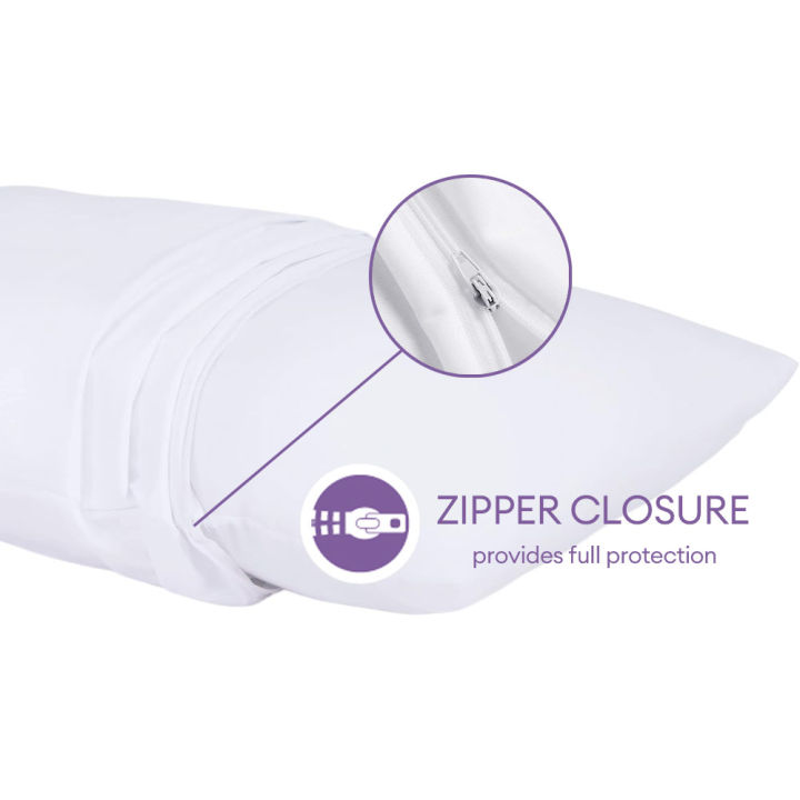 1pc%20Smooth%20Pillow%20Protector%20Zippered%20Waterproof%20Pillow%20Cover%20Breathable%20Pillowcase%20Bedbug%20Proof%20&%20Anti%20Mites%20-%20Image%206