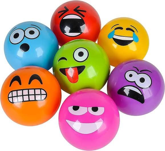 Pack of 6 emoji squishy balls set / soft play balls for kids