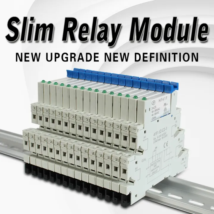 5PCS 10PCS Din Rail Slim Relay Module 41F-1Z-C2-1 Integrated PCB Mount ...
