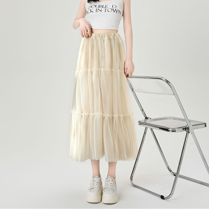 2026%20Fashion%20A-%20Line%20Half%20Skirt%20Women's%20Summer%20New%20Style%20High%20waist%20Midi%20Length%20Cake%20Skirt%20Korean%20Style%20Fashion%20Pleated%20Skirt%20-%20Image%203