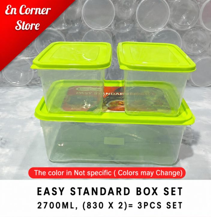Plastic Easy Standard Box Set 2700ml, (830 X 2)= 3pcs Set