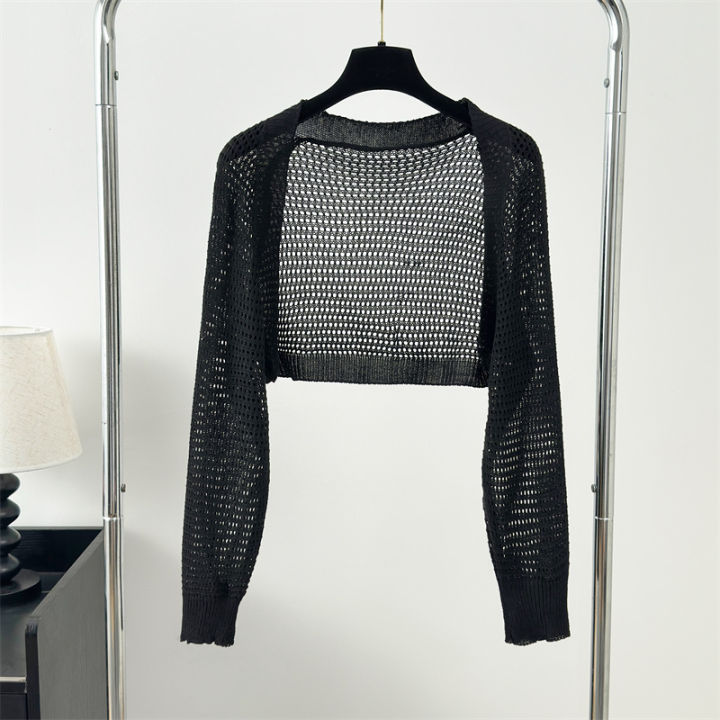 Crochet%20Knit%20Crop%20Cardigan%20Summer%20Beach%20Bikini%20Cover%20Up%20Long%20Sleeve%20Open-Front%20Bolero%20Sweater%20Shrug%20Top%20Women%20Vacation%20Outfit%20-%20Image%204