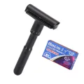 Mingshi Adjustable Safety Razor Double Edge Classic Men Shaving Mild to Aggressive 1-6 File Hair Removal Shaver it with 5 Blades. 