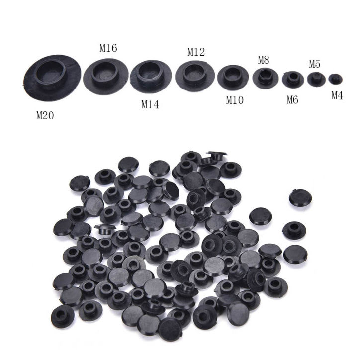 100PCS M4/M5/M6/M8/M10 Black Hex Socket Allen Bolt Screw Nut Hexagon Head Cover Cap Protector