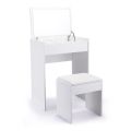 HRJ MART Vanity Dressing Table with Flip Top Mirror and Hidden Storage Box, dressing table organizer,Makeup Vanity Table Writing Desk with Cushioned Stool, White by dream decor. 