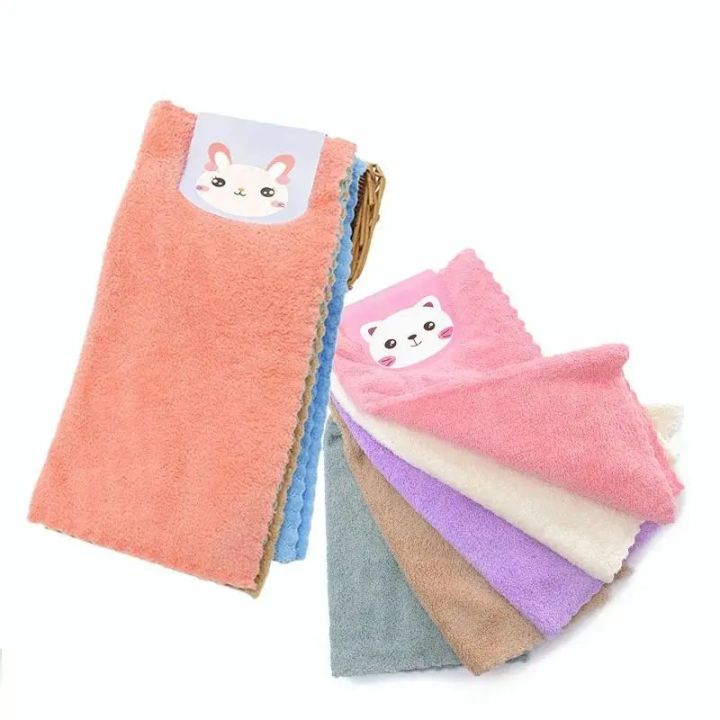 5 Pcs Microfiber Soft Square Face Towel/Hand Towel