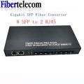 Gigabit SFP Media converter  SFP to 1/2/4/8 RJ45, 100/1000M fast Ethernet transceiver module, IP camera Fibre Channel switch. 