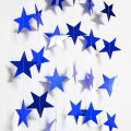 Reflective Blue Star Garlands Streamer Party Decoration for Frozen Birthday/Wedding/Engagement/Baby Shower/Home Decorations. 