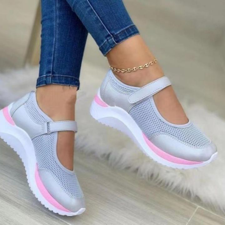 Round%20Head%20Knitted%20Women's%20Thick%20Sole%20Single%20Shoes%20Women's%20Large%20Size%2036-43%20Grid%20Casual%20Women's%20Shoes%20Sneakers%20Women%20-%20Image%204