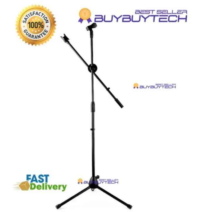 Iremax microphone stand with mic stand, 105-175 m high-low adjustable boom arm.