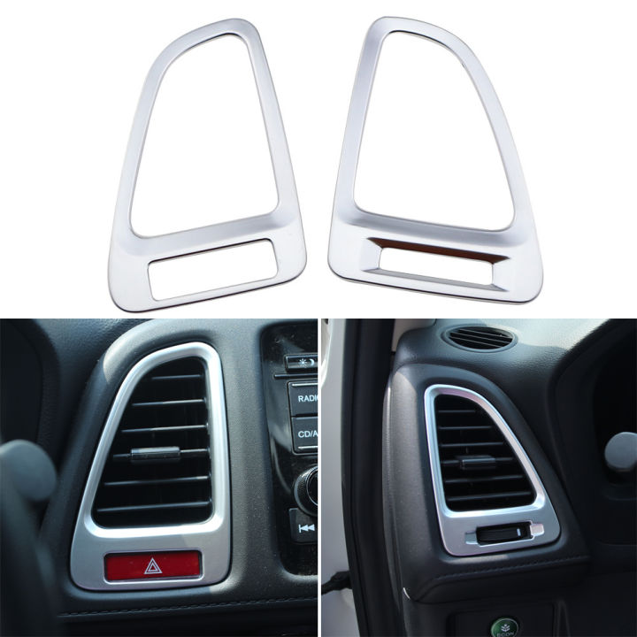 2Pcs Car Front Air Conditioning AC Vent Cover Trim for Honda Vezel HRV HR-V 2014 - 2021 LHD Air Outlet Sticker Accessories