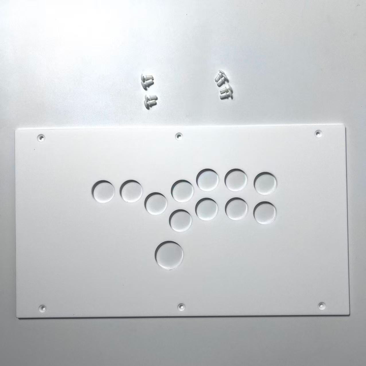 Arcade Controller DIY Panel FightBox Custom Panel F Series 35cm x 20cm Hitbox Style Transparent Glossy Frosted Panel with Screws