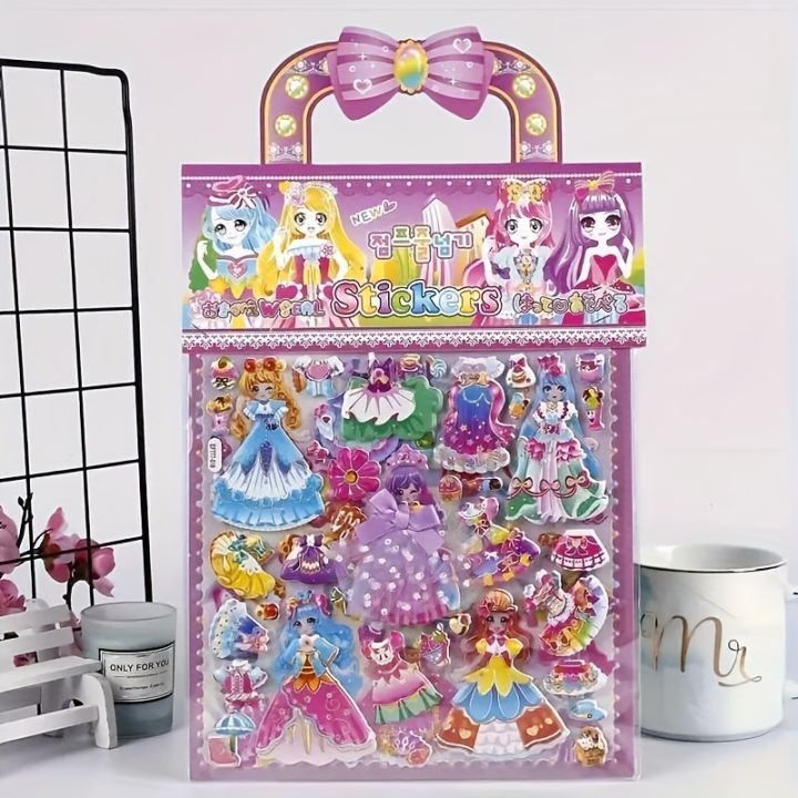 Princess%20Dress%20Up%20Puffy%20Stickers%20Pad%20for%20Girls%20Kids%20Princess%20Crafts%20Games%203D%20Foam%20Fashion%20Sticker%20Activity%20Playset%20for%20Toddlers%20-%20Image%204
