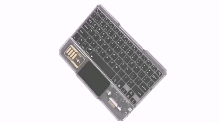 Nadra Layout Keyboard Rechargeable Keyboard with touchpad, RGB 7 Colors Transparent Backlit ...