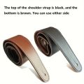 Leather Guitar Strap 2.36" Width Double Side Wear Adjustable Strap from 46.47" to 53.54" for Electric, Acoustic, Bass Guitars. 